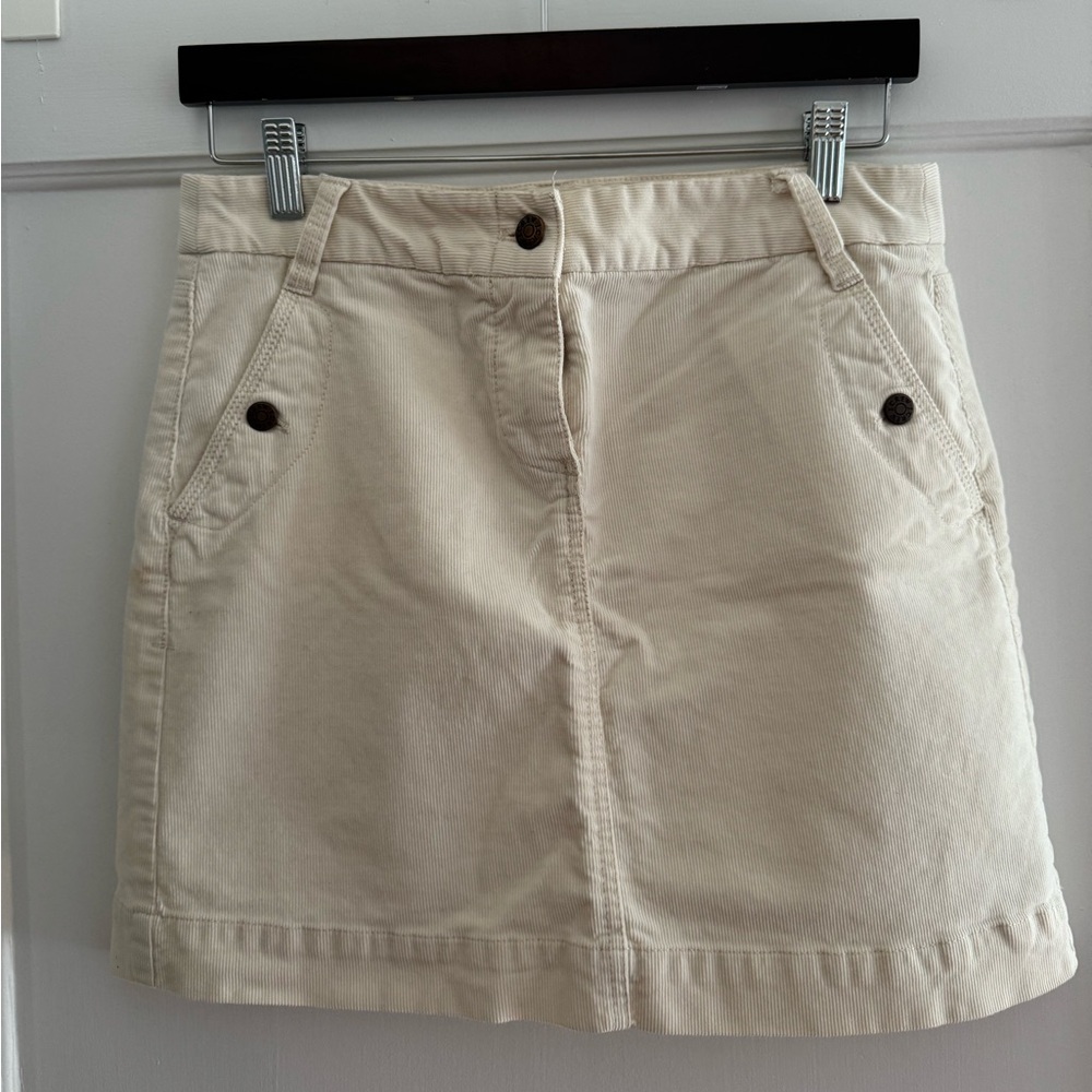 J crew size 6 cream colored corduroy miniskirt